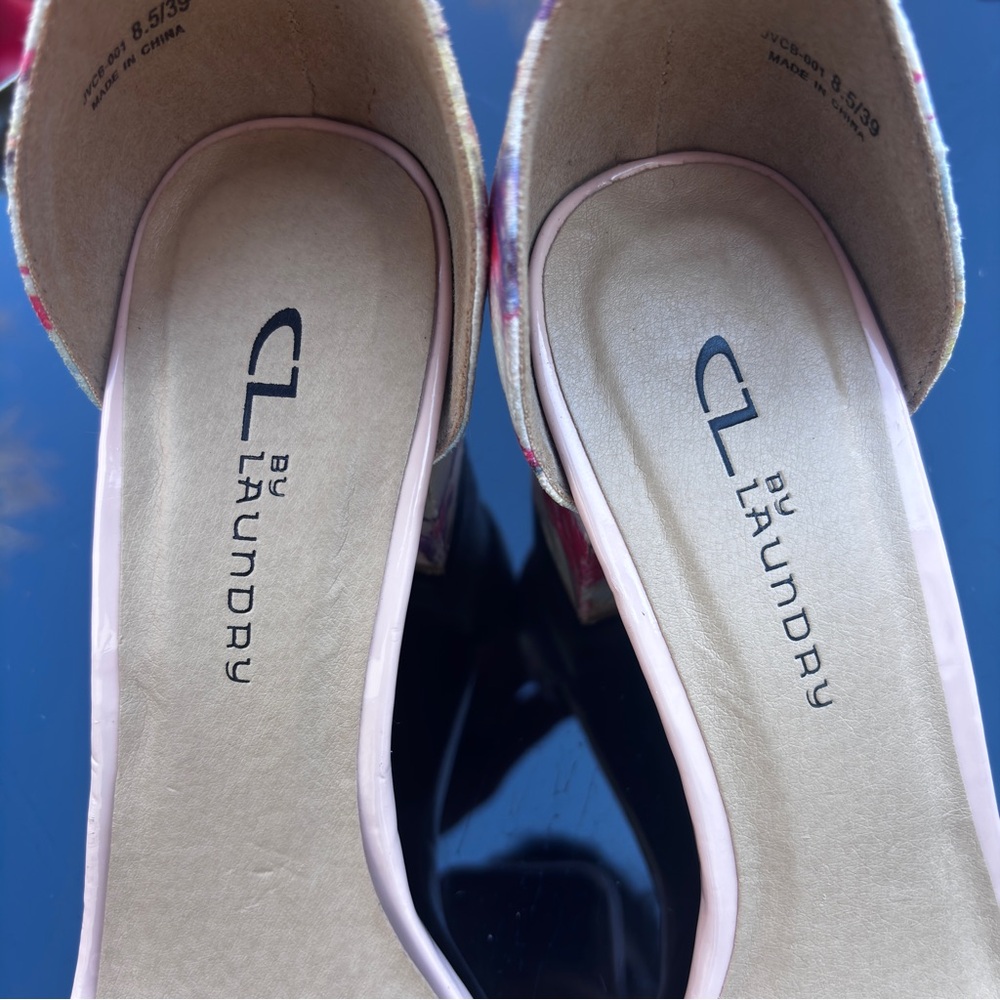CL by Laundry Pink Floral Block Heels - Picture 5 of 8